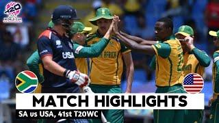 South Africa vs USA T20 World Cup Match Highlights  T20 World Cup 2024  SA vs USA Highlights 2024