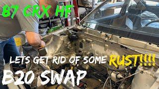 87 civic Crx bseries swap Restoration Getting rid of the Rust