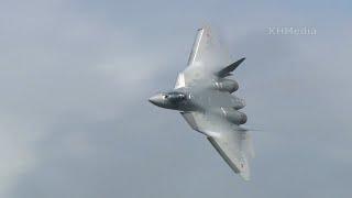 Su-57 with screaming whistle sound training flight