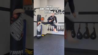 TONY JAAS JUMP SPIN SIDE KICK TUTORIAL #taekwondo #karate #muaythai #kickboxing #mma #shorts