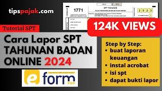 EKSKLUSIF MUDAH LENGKAP CARA LAPOR SPT TAHUNAN BADAN ONLINE 2024  SPT 1771 TIPSPAJAK.COM