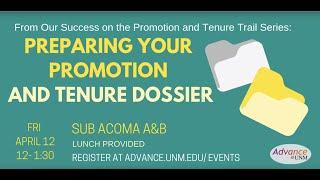 Preparing Your Promotion & Tenure Dossier