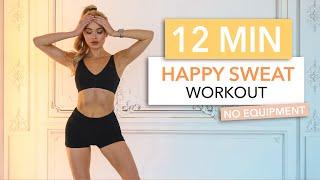 12 MIN HAPPY SWEAT WORKOUT - good mood Cardio workout  including HIIT  I Pamela Reif