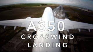 A350 CROSSWIND LANDING 4K