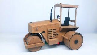 Cardboard Road Roller Easy At Home  How To Make Road Roller - RC Road Roller