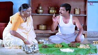 என்ன பாட்டி முனியாண்டி விலாஸ்ல இருக்குறது எல்லாம் இலையில வச்சிட்டஎல்லாம் உனக்குதான் சாப்புடுய்யா