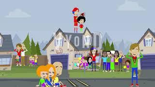 Caillou Rosie and Daisy challenges Boris To a RaceLosesGrounded