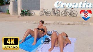 BIKINI BEACH 4K  Croatia Fazana a town near Pula in Istria  Summer Day with Bikini Beach Walk