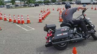 Police Motorcycle Skills Practice Lock and Lean