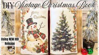 DIY Vintage Christmas Book using NEW IOD Holiday Release 2024  Transfers & Stamps  Retro Decor