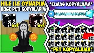  HİLE KULLANIP PET KOPYALADIM & 128 TANE HUGE HACKED CAT YAPTIM + KURUCU BANLADI  Roblox Türkçe