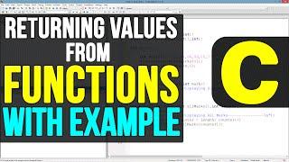 Functions Returning Values  RETURN STATEMENT  in C Programming Video Tutorials