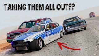 BeamNG Drive - Cars vs Angry Police Car #13 RoadRage