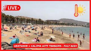 LIVE HEATWAVE & CALIMA arrives in Tenerife ️ Las Americas Tenerife Weather & Beach Walk 