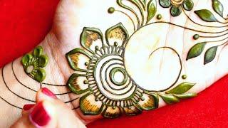 New Flower Henna Design for Front Hand Simple and Easy