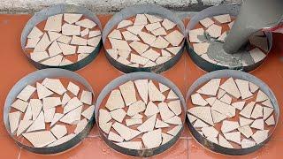 Good Idea Make Cement Flower Pot With Ceramic Tile And Cement .