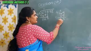 DIVISION METHOD  DIVISION MODEL  Mathematics videos  DIVISION VIDEOs  Telugu Learning Zone