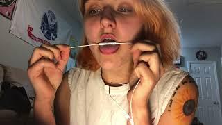 ASMR Apple Mic Licking and Eating intense mouth sounds