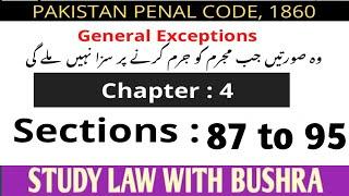 SEC 87 to 95 of PPC 1860 I Chapter 4 I General Exceptions I LAW GAT JUNE 2024