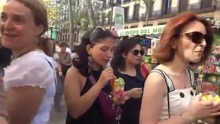 Spain Las Ramblas Street in Barcelona　バルセロナのランブラス通り