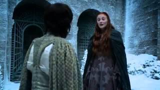 Sophie Turner Sansa Stark Littlefinger Snow Castle Scene