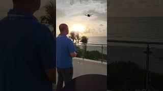 Catching a Drone at Sunrise