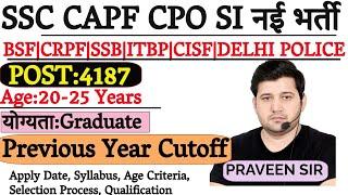 SSC CPO Last Year Cut Off 2024  SSC CPO Previous Year Cut Off  SSC CPO New Vacancy 2024