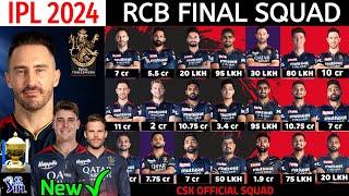 IPL 2024 - Royal Challengers Bangalore Final Squad  RCB Final Squad IPL 2024  IPL 2024 RCB Squad 