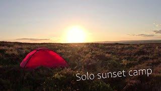 Sunset solo camping and cooking in the Hilleberg Unna