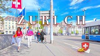 Switzerland Zurich  Stroll through Shopping & Food Streets from Main Station to Münsterhof 4K