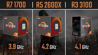 Ryzen 7 1700 vs Ryzen 5 2600X vs Ryzen 3 3100  1080P 1440P and 4K Benchmarks