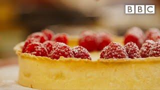 Mary Berrys indulgent lemon posset tart with raspberries - BBC