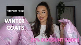 25% DISCOUNT CODE WINTER COATS TRY ON HAUL PRETTYLITTLETHING I SPENT $$ ON PLT  channonmooney