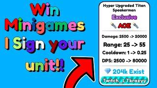 LiveWIN a MINIGAME and I will SIGN your UNIT in TOILET TOWER DEFENSE #AD Ant