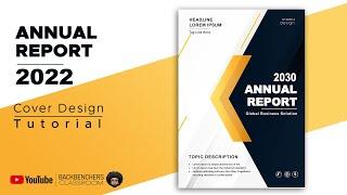 How to Create Annual Report Cover Page Design in Ms Word 2022 tutorial