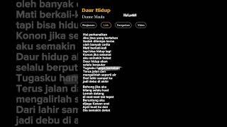 Lagu Daur Hidup-Donne Maula  #music #liriklagu #shorts