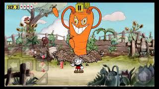 eu derrotei o boss da cenoura cuphead