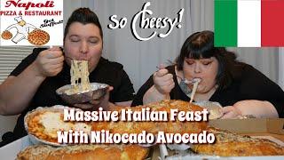 Massive Napoli Pizzeria Italian Feast With Nikocado Avocado   Mukbang Eating Show