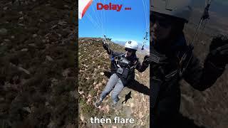 Rocky thermic slopelanding on a paraglider