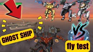 FLYING TITAN goes to the SHIP in carrier map  flying test ao ming VS Dragon bots VS Hover