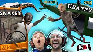 GRANNY & Grandpa vs. HELICOPTER Exclusive Ending  FGTeeV Boys vs SNAKEY BUS 2-in-1 Games