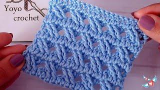 كروشيه غرزة شتوية مجسمة سهلة  رجالى ونسائى  Easy 3D crochet stitch for beginners