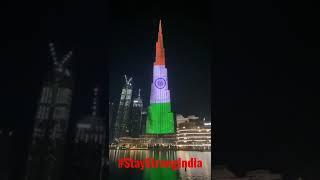 #UAE - #BurjKhalifa Lights Up in #Tricolour in Support #Covid19 #India  #TheHussainRizvi