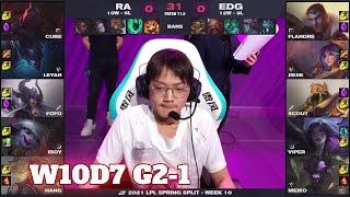 RA vs EDG - Game 1  Week 10 Day 7 LPL Spring 2021  Rare Atom vs Edward Gaming G1