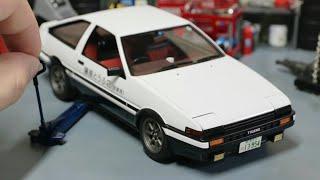 Initial D Toyota AE86 Trueno 124 Scale Replica Model Car Full Build Aoshima