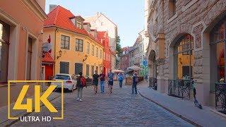 Streets of Riga Latvia - 4K City Walking Tour with City Sounds