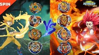 Beyblade Burst Sparking 【ALL Fafnir VS ALL Achilles】 relay battle 베이블레이드 버스트 슈퍼킹 올 파브닐 VS 올 아킬레스 릴레이