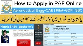 How to apply for PAF jobs online registration 2021 after intermediate & graduation  CAE GDP SSC