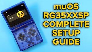 muOS is HERE for the Anbernic RG35XXSP Setup Box Art Roms BIOS Transfer Saves Tweaks & More