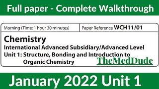 Edexcel IAL Chemistry Unit 1 WCH1101 January 2022 - Full Paper Walkthrough